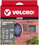 VELCRO Brand - Extreme Outdoor Fasteners - All Weather/Rough Surfaces, 6in x 4in Strips, 3 Sets, Titanium