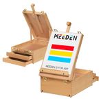 MEEDEN Artist Tabletop Sketchbox Easel -Multi-Function Adjustable Beech Wood Sketch Box with 2-Drawers and 1-Paint Palette for PleinAir Artist, Art Students and Beginners