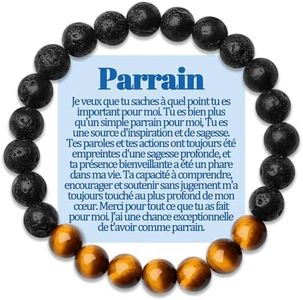 Parrain Bracelet Cadeau pour Mon Parrain Demande Bracelets Cadeaux pour Son Parrain de Filleul ou Filleule Veux Tu Etre Mon Parrain Cadeau Homme Anniversaire Noel Idee Original Bijoux Perles Idée