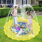 Zhwidnerso Splash Pad, 67"/170cm Sprinkler Mat Outdoor Play Mat, Splash Mat for Kids Dogs, Sprinkler Pad, Sprinkle Splash Water Pad Toys, Summer Garden Beach Spray Mat Toy Gifts for Boys Girls