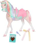 Glitter Girls – 14-inch Toy Horse – Rainbow Mane & Pink Tail – Removable Saddle, Blanket & Brush – Doll Horse Accessories – Kids 3 Years + – Twinkle