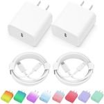 iPhone Charger, 2 Pack 20W PD USB C Wall Fast Charger Adapter with 2 Pack 6FT Type C to Lightning Cable Compatible for iPhone 14 13 12 11 Pro Max XR XS X,iPad