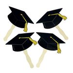 Fun Express - Black Grad Cap Fan (dz) for Graduation - Party Supplies - Favors - Fans - Graduation - 12 Pieces