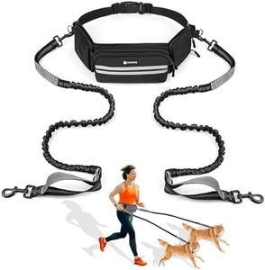 Hands Free Dog Leash with Dog Walking Fanny Pack for Large Medium Small Dogs, Heavy Duty Durable Reflective Waist Bungee Leash for Dog Training,Night Walking Running Jogging Hiking