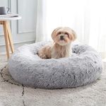 ITODA Soft Pet Bed for Cats and Small Medium Dogs Cuddler Cat Calming Bed Round Cushion Nest Bed Portable Cat Dog Puppy Bed Sofa Sleeping Bed Warm Plush Pad Mat Cozy Bed