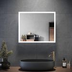 ELEGANT Bathroom Led Mirror Backlit Bathroom Mirror with Shaver Socket and Bluetooth Speakers | 600 x 500 mm | Sensor Touch | Demister | Smart Illuminated LED Bathroom Mirror