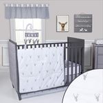 Trend Lab Stag Head 3 Piece Crib Bedding Set, Gray/White