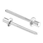 uxcell Blind Rivets, 304 Stainless Steel Pull Rivets Core Decoration Rivets 4mm Diameter 7mm Grip Length Silver Tone, 100pcs