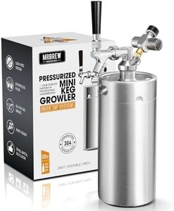 MRbrew 128oz Mini Beer Keg Growler Mini Kegerator - Portable Draft Beer Dispenser System, Pressurized Stainless Steel Beer Growler Tap with CO2 Regulator & Beer Tap for Fresh Beer, Home Bar Party&Gift