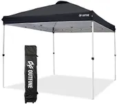 OUTFINE Pop-up Canopy 10x10 Patio Tent Instant Gazebo Canopy with Wheeled Bag,Canopy Sandbags x4,Tent Stakesx8 (Black, 10 * 10FT)