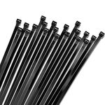 Bolt Dropper 8 Inch 1000-Piece Set Zip Cable Ties - 40lbs Tensile Strength - Heavy Duty, Self-Locking Premium UV-Resistant Nylon Ties - Indoor and Outdoor Organization of Cables, Tarps - Black