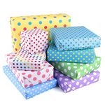 PLULON 18 Sheets Polka Dot Birthday Wrapping Paper Colorful Folded Gift Wrapping Paper