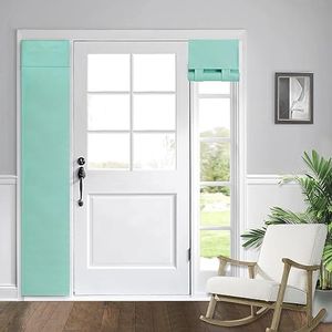 WdFour Side Door Curtains for Door Window, Room Darkening Solid Color Door Window Covering for Glass Door, Front Door Sidelight Curtain Tie up Shade 12W x 70L Inches, 1 Panel, Aqua