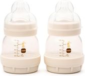 MAM Easy Start Anti-Colic Baby Bottles | 2 Pack (2 x 130ml) | Self-Sterlising Baby Milk Bottle | Slow Flow MAM Teat Size 1 | Newborn Essentials | Unisex | (Various Designs)