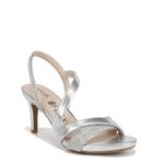 LifeStride Women's Mia Glitz Strappy Heeled Dress Sandals, Silver, 8 Wide