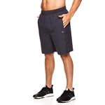 Gaiam Men's Yoga Shorts - Performance Heather Gym & Workout Short w/Pockets - black - Large