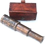 Mary Nautical Pirates Monocular Telescope, Collapsible Monocular Brass Spyglass Handheld Telescope Monocular for Bird Watching Hunting Hiking Travelling Camping..