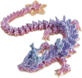 Outgoto 3D Printed Cherry Blossom Dragon – 11.8in Realistic Articulated Dragon Fidget Toy, Desk Décor and Collectible