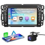 AWESAFE 4 Core 64GB Car Stereo for Chevy Silverado GMC Sierra Yukon 2007-2013, Android Silverado Radio Head Unit Replacement with CarPlay Android Auto Multimedia Video Player - with Camera