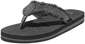 NORTIV 8 Mens Grey Flip Flop Thong Summer Beach Sandal 181111/Black/Grey -7