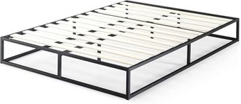 ZINUS Joseph 25 cm Metal Platform Bed Frame | Mattress Foundation | Wood Slat Support | Underbed Storage | Super King | Black