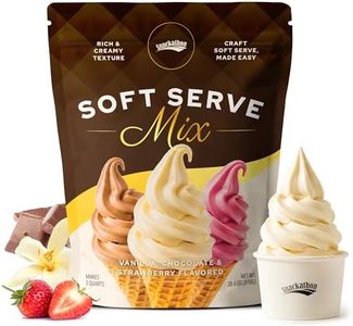 Snackathon Soft Serve Mix Variety Pack, 3 Creamy Flavors (Vanilla, Chocolate, Strawberry), Makes 3 Quarts, Preportioned Powder Mix for Ice Cream Maker, Frozen Desserts & Neapolitan Ice Cream