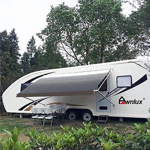 Awnlux Awning Fabric Replace for RV Trailer 14 Feet Awning (Approximate Fabric Size 13 Feet 2 Inch), Black Stripe Color
