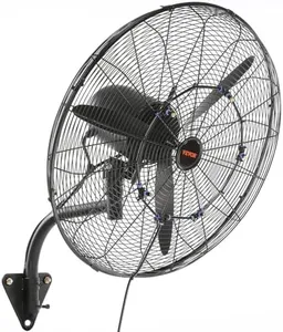 VEVOR 24 Inch 3-Speed 7000 CFM Black Waterproof Wall Mount Oscillating Fan