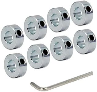 Yeebyee 1/2" Bore Shaft Collar with Zinc Plated Solid Steel Style Set Screw Shaft Collars for Machinery and Industrial Use, 8pcs/Pack (Silver-1/2")