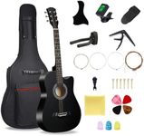 38'' Wood Acoustic Guitar for Adults, 6 Steel-String Acoustic Guitar With Guitar Bag and Beginner Kits for Beginner
