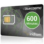 BlueCosmo Iridium 600 Minute & 1 Year Prepaid Global Satellite Phone Service & SIM Card