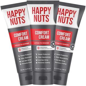 Happy Nuts Comfort Cream Deodorant For Men: Anti-Chafing Sweat Defense, Odor Control, Aluminum-Free Mens Deodorant & Hygiene Products for Men's Private Parts (3 PACK - Original)