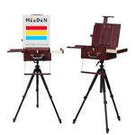 MEEDEN Plein Air Easel: Portable Tabletop for Painting with Aluminum Travel Tripod and Nylon Carry Bag - Tripod Easel Stand for Displaying