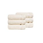 Trident Nectarsoft Face Towels, 100% Cotton Towels, Zero Twist Yarn, 6 Face Towel Set, Luxurious Soft, Extra Absorbent, 625 GSM, Linen