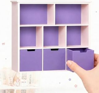 1:12 Scale Dollhouse Bookshelf, Elegant Doll House Book Shelf with Functional Storage, Perfect Doll House Accessories for Living Room or Bedroom
