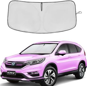 Windshield Sun Shade for Honda CRV 2017-2022 Double Layer 240T Front Window Shade Custom Fit CR-V Sun Visor Foldable Shade Blocks UV Rays Summer Must Have Car Accessories (CR-V 2017-2022)