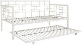 DHP Gail Metal Daybed with Trundle, Twin, White