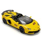 FEXXA 🏎️ Scale Exclusive Alloy Metal Pull Back Die-cast Car Model with Sound Light Mini Auto Toy for Kids Metal Model Toy Car with Sound and Light (1:24 Scale Lamborghini SVJ 63 -Yellow)