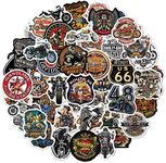 50 Pcs Vintage Motorcycle Brand Girl Adult Vinyl Waterproof Stickers for Water bottle Laptop Phone Helmet Skateboard Card Bike Luggae Suitcase (motorcycle)