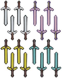 Mkork&fzsx Inflatable Blow up Sword for Kids, Pixel Party Favors(17 pieces), Multicolor