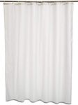 Amazon Basics Solid Colour Fabric Shower Curtain Mould Resistant and Water Repellent, White, 180 x 200cm