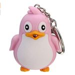 LoveAloe Wild Cartoon Penguin Keychain Keyring Temperament Camping Mini Boutique Stylish Retro Charming Led Flashlight,Pink