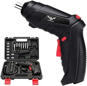 Electric Screwdriver, 3.6V Cordless Screwdriver Rechargeable with 44pcs Screwdriver Bit Set, Front LED Light, Flexible Shaft, Micro USB, Carrying Case, Easy for Small Home Projects