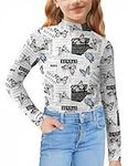 Arshiner Long-Sleeved Shirt Girls' Undershirt Children's Turtleneck Sweater Stand-Up Collar Shirt Butterfly Fashion Tops 11-12 Years