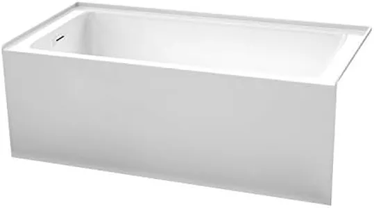 Grayley 60 x 30 Inch Alcove Bathtub in White with Left-Hand Drain and Overflow Trim in Shiny White
