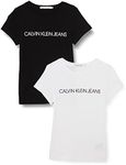 Calvin Klein INSTITUTIONAL Logo 2-Pack TEE, White, Medium