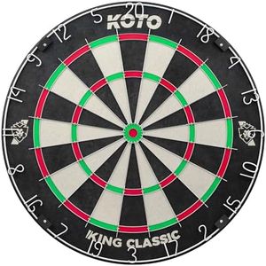 KOTO - King Classic Dartscheibe (Offizielle Turniermaße), Inkl. Slim Wire Technologie, Klammer & Klammerfrei