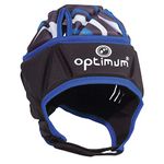 Optimum Junior Razor Rugby and Football Headguard - Full Coverage Scrum Cap | Breathable, Soft-Edged, Lightweight Protective Headgear Black/Blue, Small