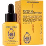 Seven Potions Premium Beard Oil for Men — Jojoba Oil Beard Softener to Nourish Skin, Hair, and Stop Beard Itch — All-Natural, Vegan, Cruelty Free — Woodland Harmony Scent (30ml)