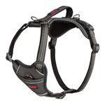 HALTI Anatomy Dog Harness with Handle - Provides Your Dog Freedom of Movement for Comfortable Walking. 3 Lead Attachment Points, Neoprene Padded, Adjustable, and Reflective (Size Medium, Grey)